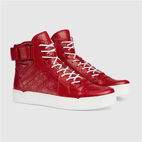 gucci high top sneaker with zipoper|high top gucci sneakers men.